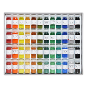 日本国画 天然岩絵具 鉱物颜料 48色入りセット 日本国画 天然岩絵具