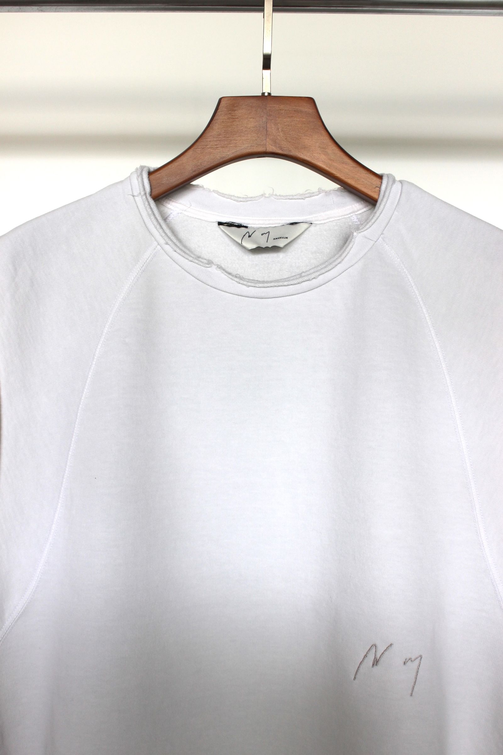 ANCELLM SLEEVELESS AGING T-SHIRT/WHITE