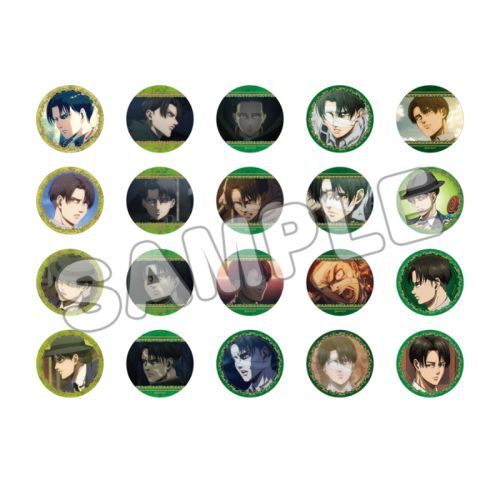 進撃の巨人 カラオケの鉄人 海 リヴァイ 缶バッジ 20点 進撃の巨人