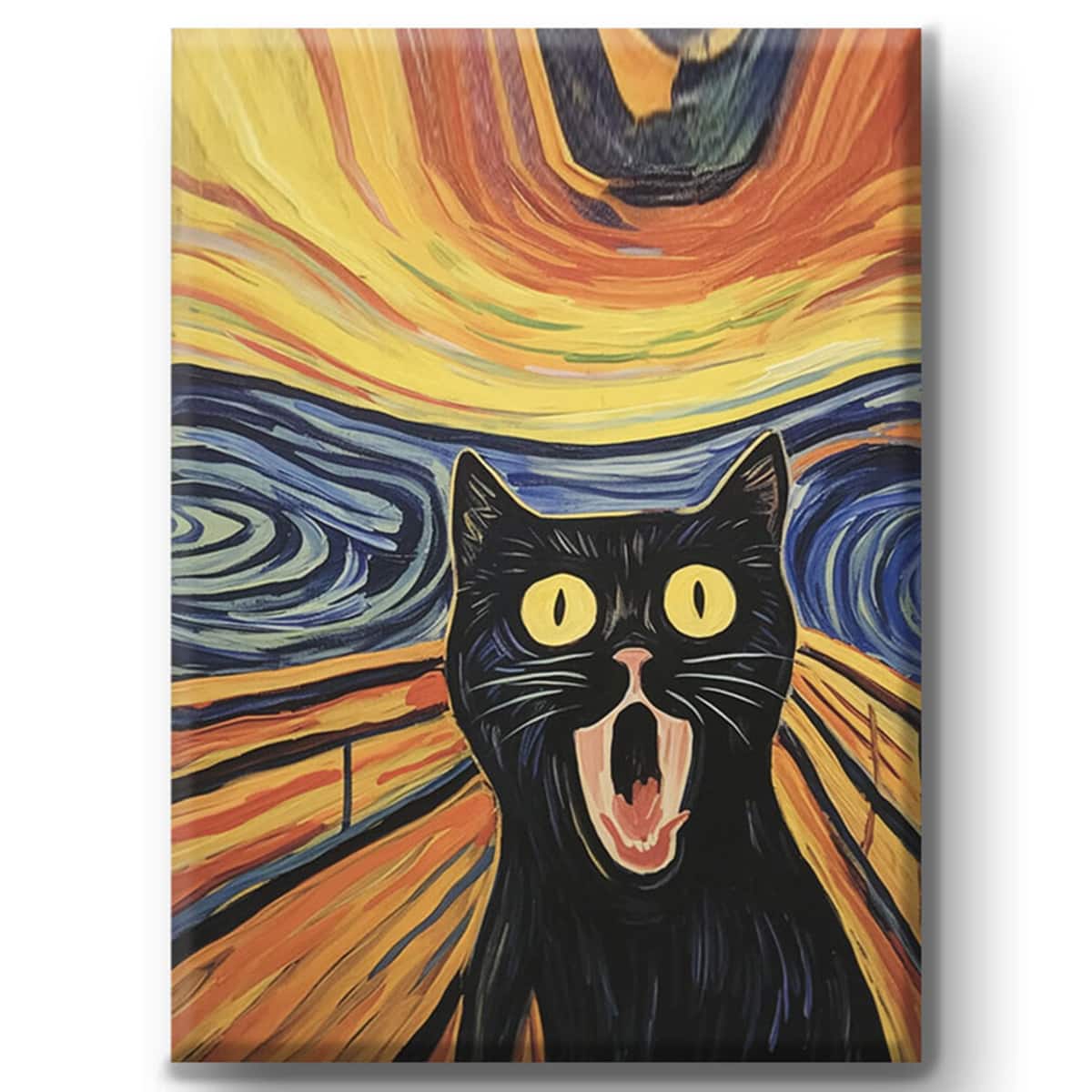 手作り額付き作品 title「蒼天のニャンコ