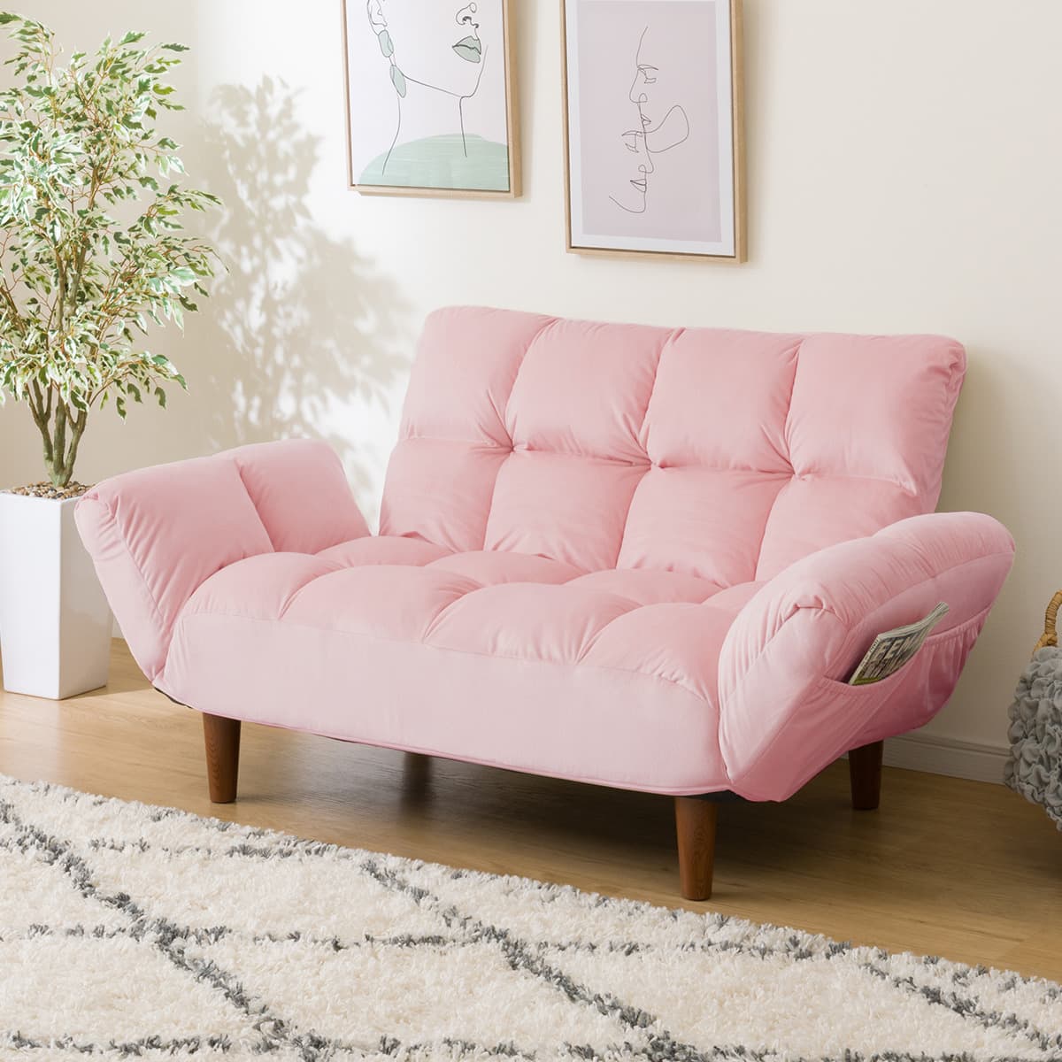 コンパクトソファ 布張りタイプ (ポケット ベロア RO) | ニトリネット