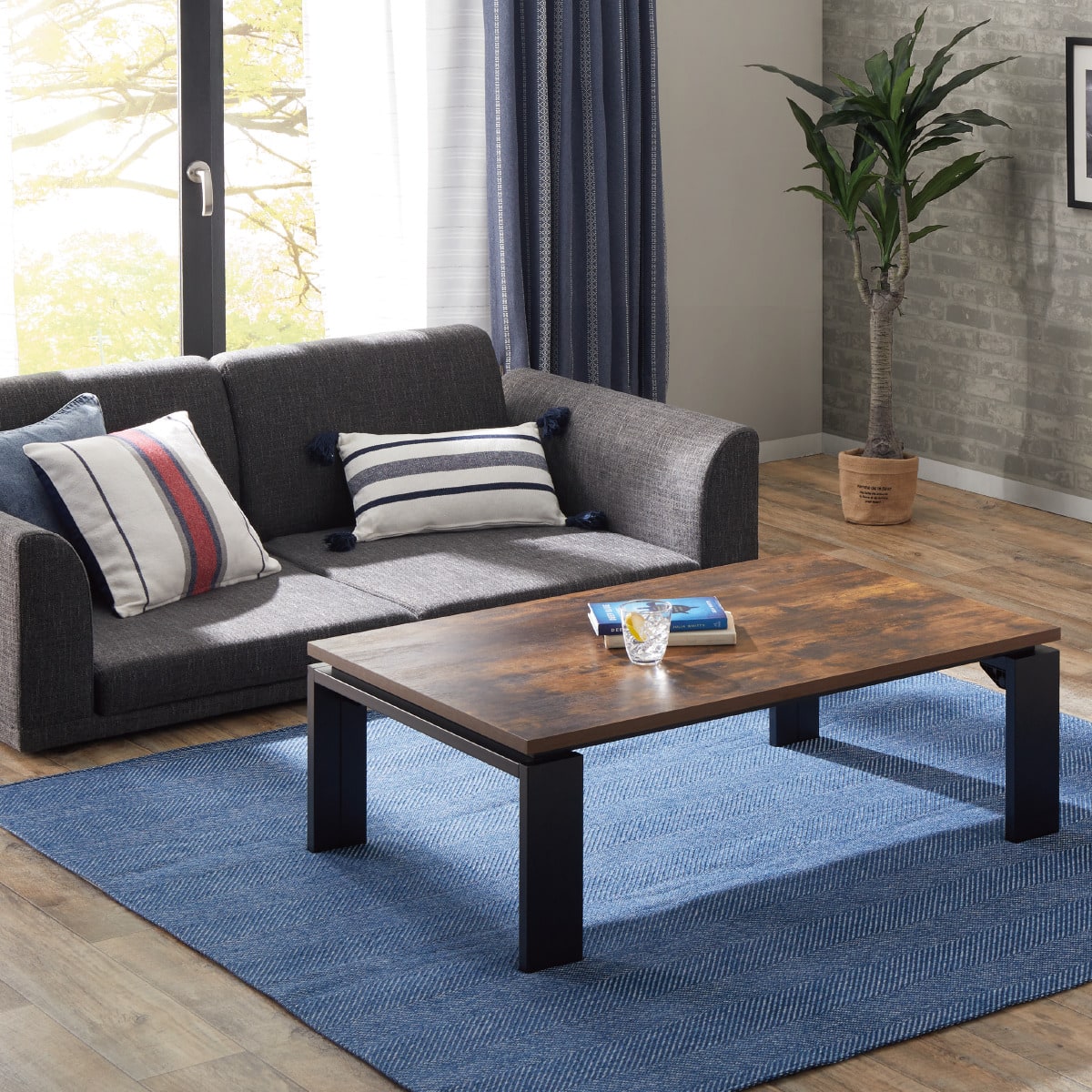 ニトリ 家具調こたつ フロットC105 ヴィンテージBR 木目調 コタツ 炬燵