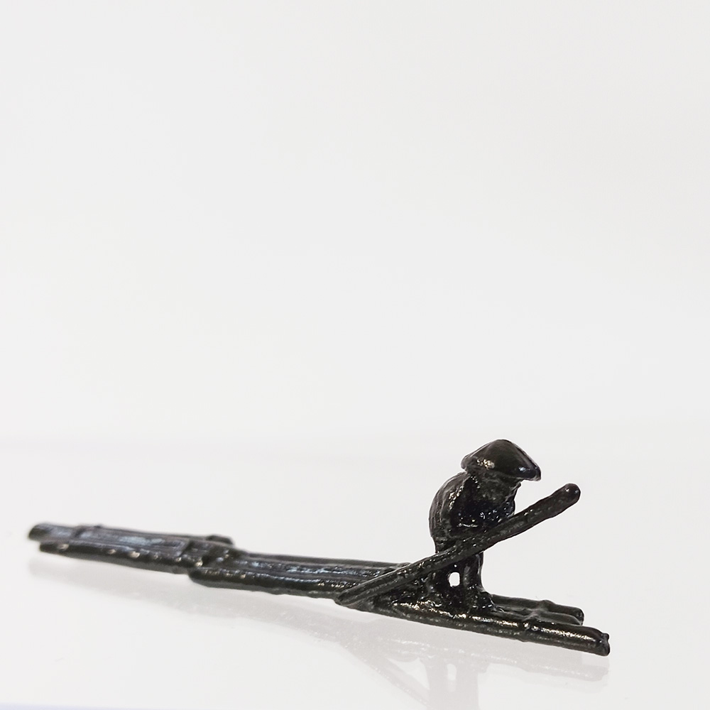 ミニチュア 添配 盆景 蝋型鋳物 銅製 筏（いかだ） オブジェ 枯山水