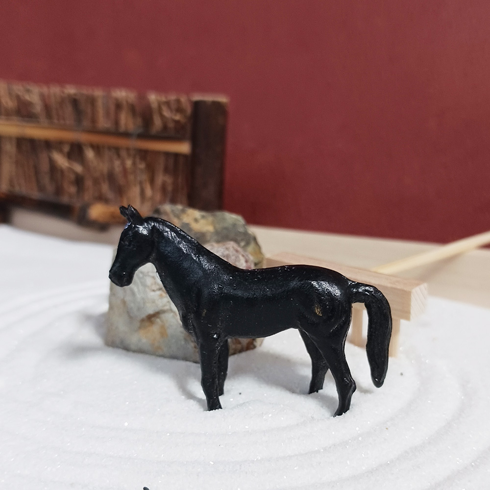 ミニチュア 添配 盆景 蝋型鋳物 銅製 馬（うま） オブジェ 枯山水