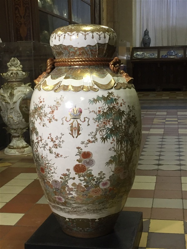 薩摩焼 特大 飾り壺 大壺 金襴手 金彩 ◇旧家よりのウブ出しです