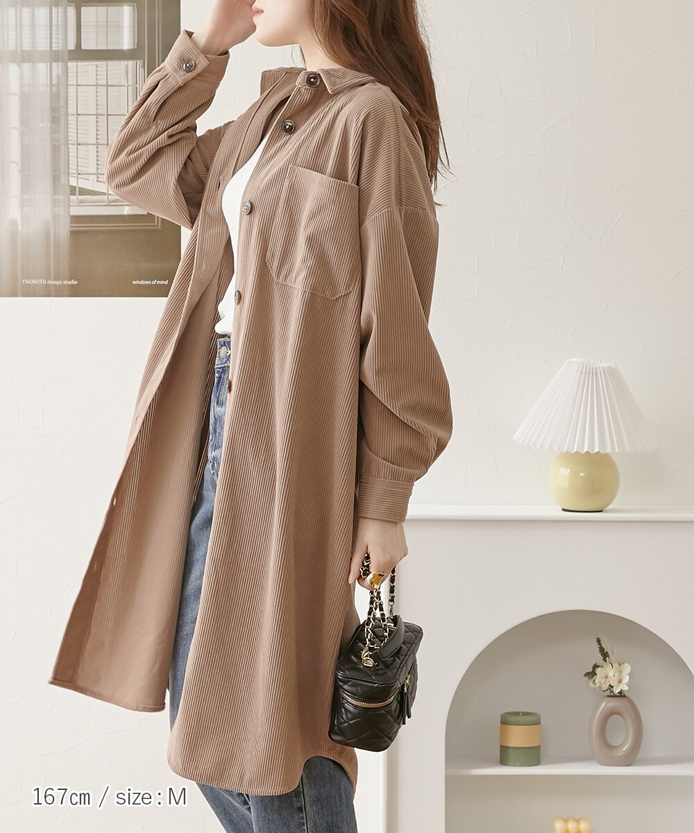 コーデュロイシャツワンピース 通販【ニッセン】