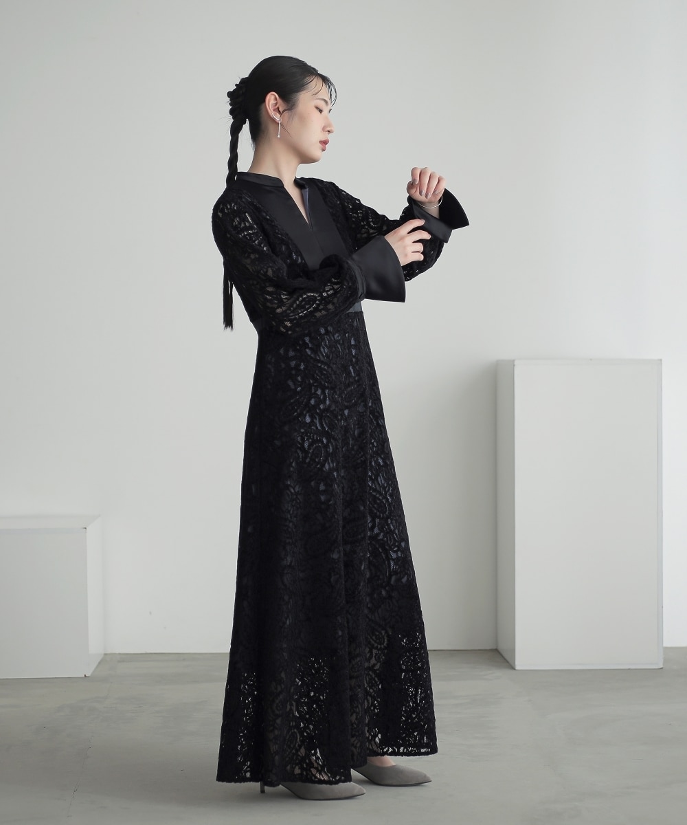 結婚式・パーティー・オケージョンドレス】起毛総レースデザイン