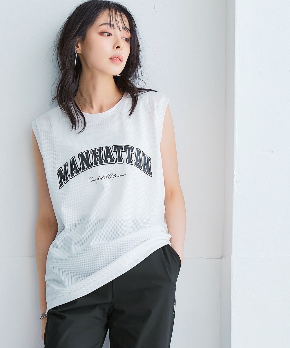 ロゴプリントメッシュタンクトップ（水陸両用）＜大きいサイズ有