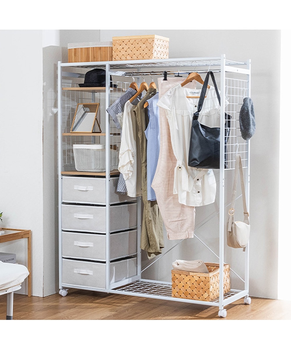 貴重 数量限定 2段 特大 ハンガーラック 古材 収納棚 ディスプレイ