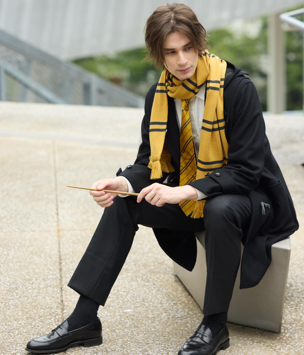 ハッフルパフ ローブ ハリーポッター マフラー 杖 スタジオツアー⛅ L