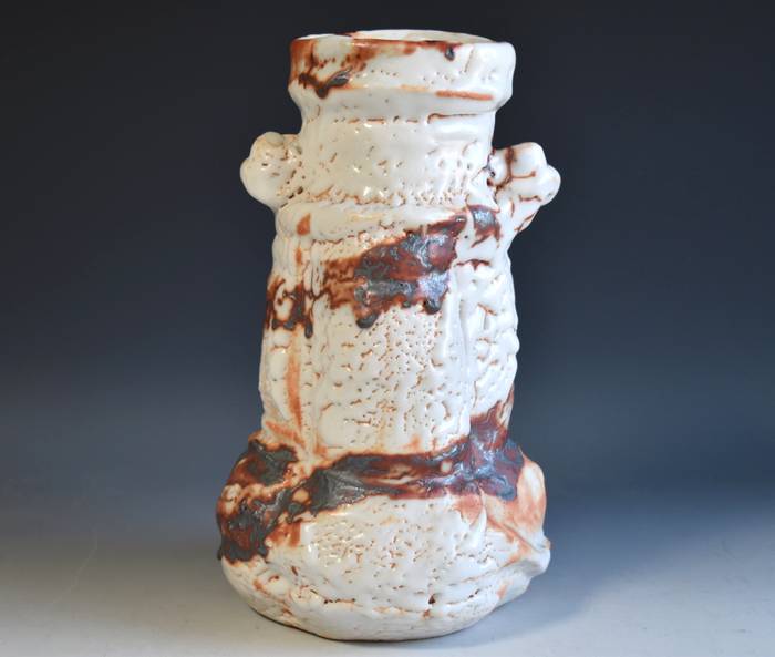 加藤豊久（土代久）志野花入花器花瓶高さ26センチ-防音/吸音材