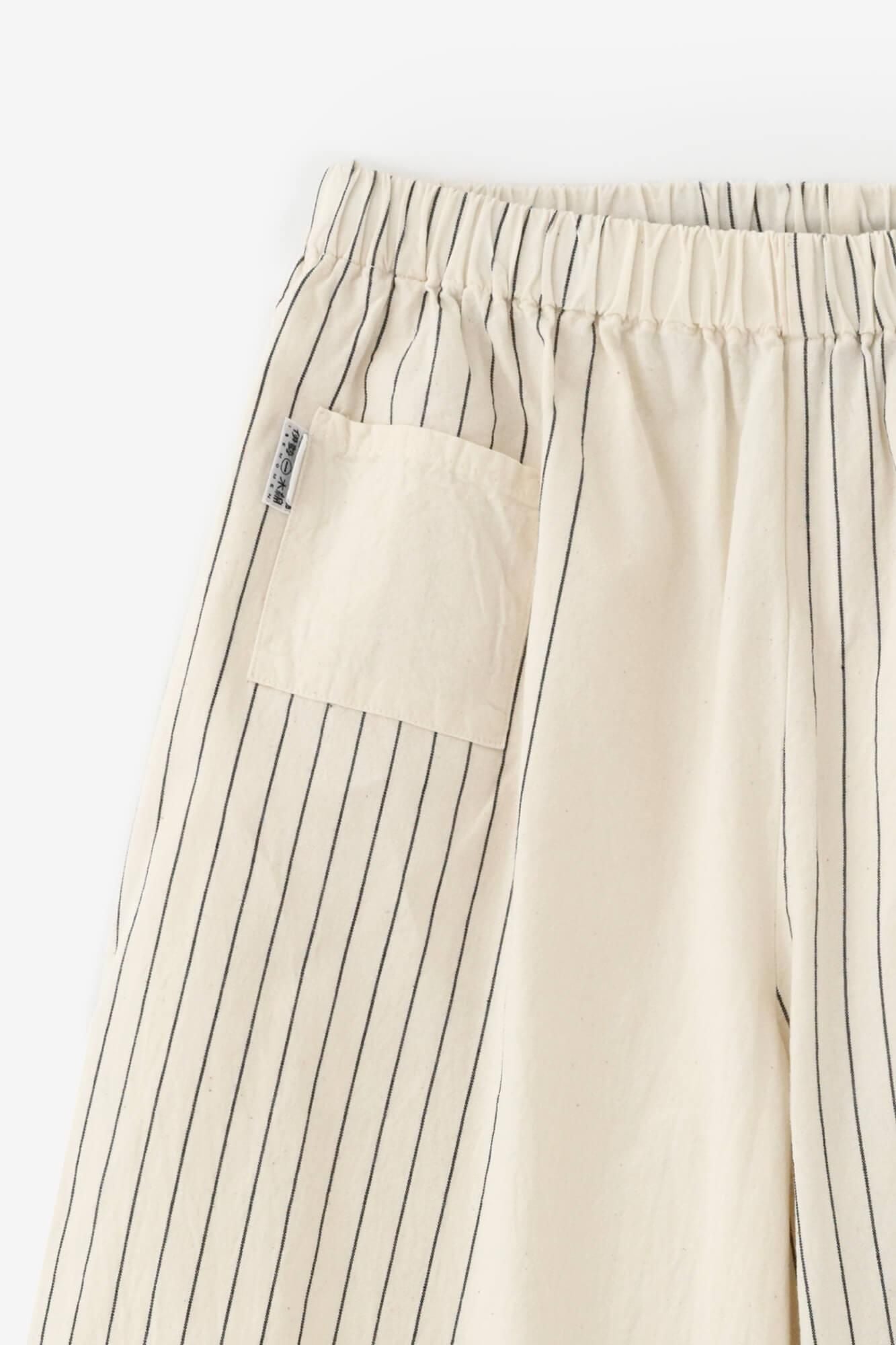 伊勢木綿 20/20 広形（ひろなり）もんぺ／半分縞（はんぶんじま）