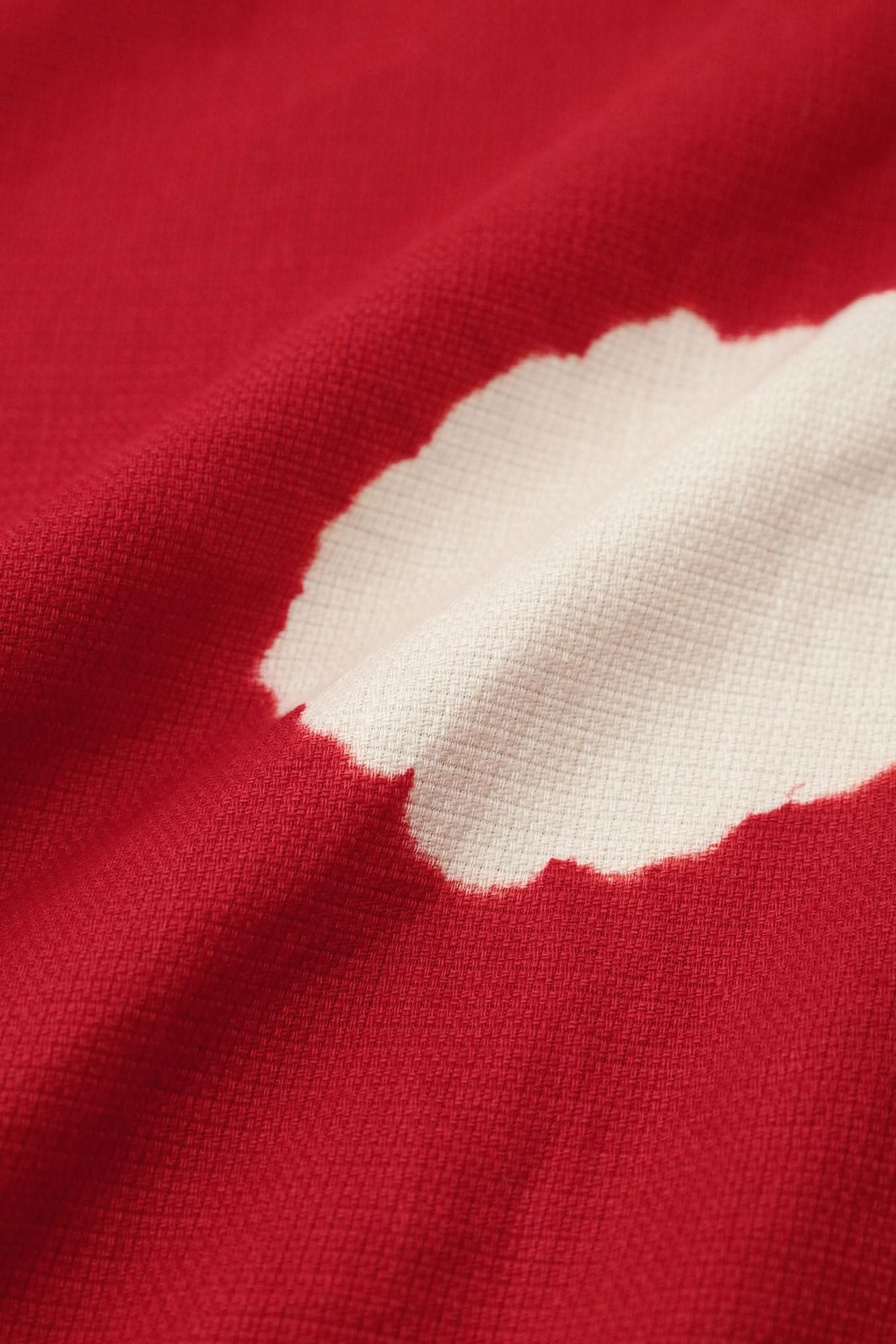 近清絞り 麻 はつき／水玉大（みずたまだい） 臙脂色（えんじいろ）