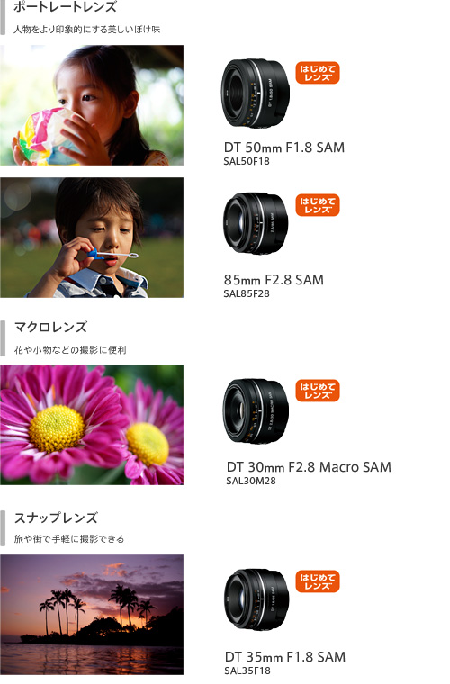 SLT-A37 特長 : おすすめレンズ＆アクセサリー | デジタル一眼カメラα