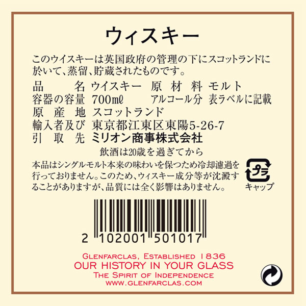 シティーハンター ラベル グレンファークラス2010 9年 60.4%
