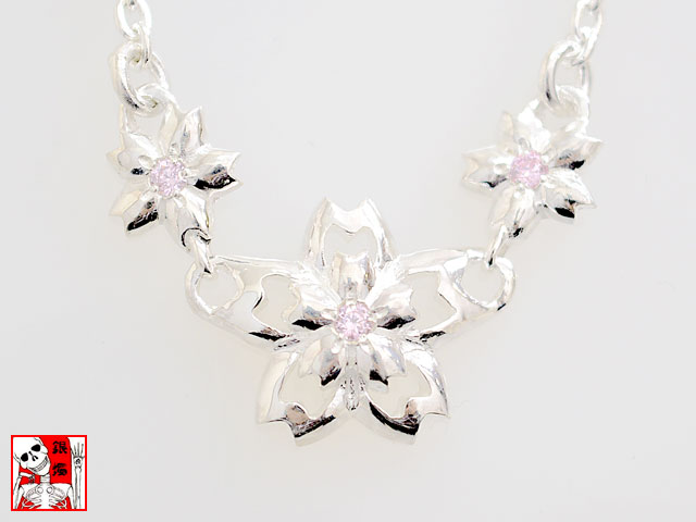 輝春花ネックレス 銀燭 ぎんしょく 和柄 和風 アクセサリー シルバー