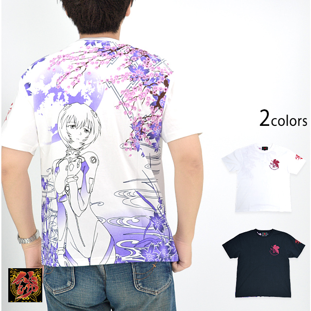 EVANGELION×錦 綾波満桜華半袖Tシャツ 錦 554218 和柄 和風