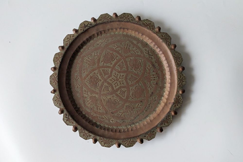 アンティーク雑貨 アンティーク モロッコトレイ コッパー 銅