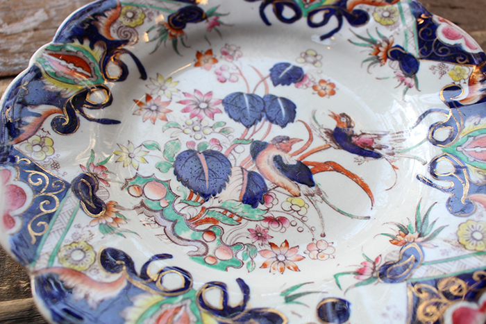 Mason's メイソンズ／ アンティーク絵皿／ブルーの絵皿／壁かざり