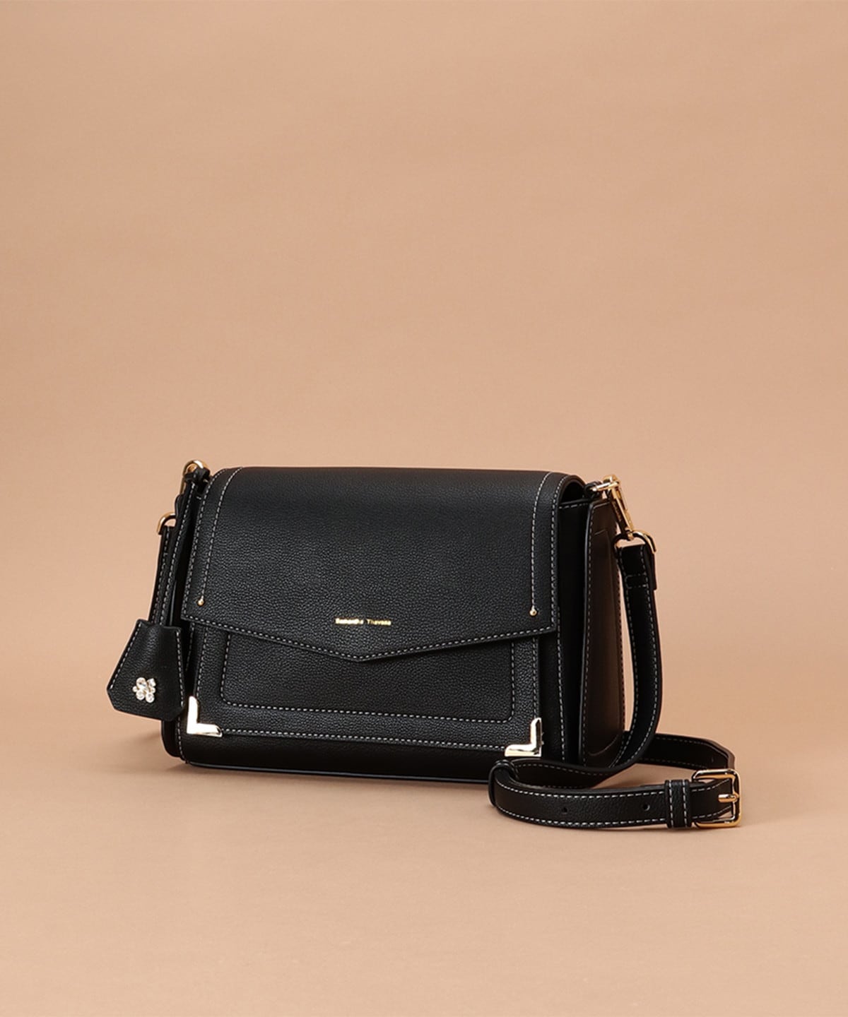 サマンサベガ SAMANTHAVEGA リボンモチーフショルダーバッグ (ブラック