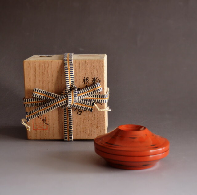 輪島塗 根来香合 東秋斎作 茶道具 茶道