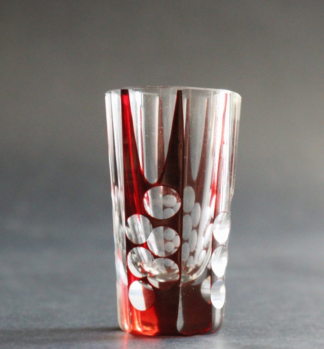 切子ショットグラス リキュールグラス6客 色被ガラス 酒器 ガラス酒器