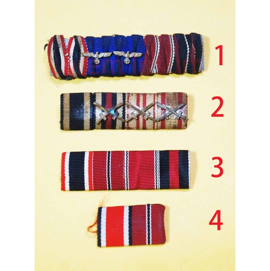 BWドイツ軍/連邦軍＊1957年制定4連略綬/リボンバー（実物