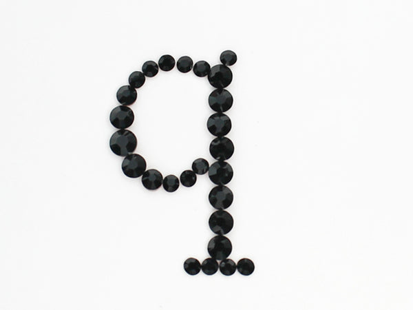 アルファベット[q] 小文字 ブロック体デコシート(Hotfix) ジェット- 2