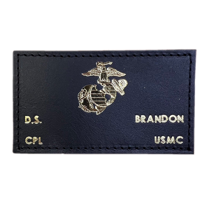 文字入れ 米軍グッズ レザー ネームタグ アメリカ海兵隊 U.S.Marine