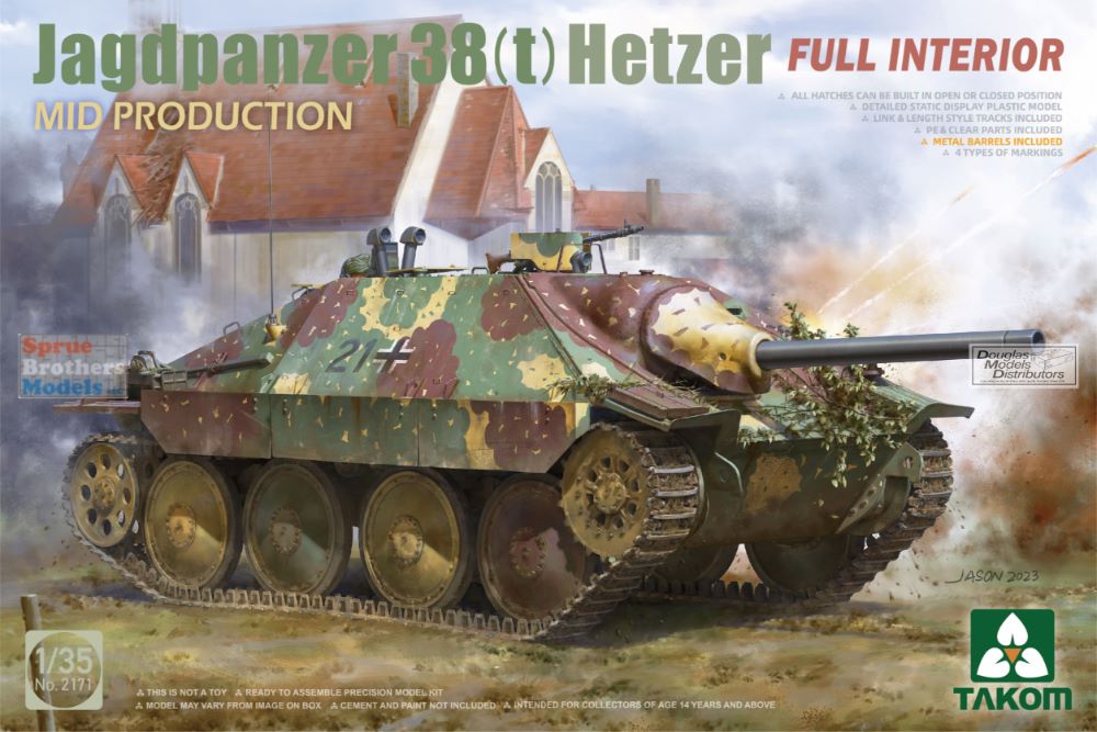 TAK02171 1:35 Takom Jagdpanzer 38(t) Hetzer Mid [Full Interior
