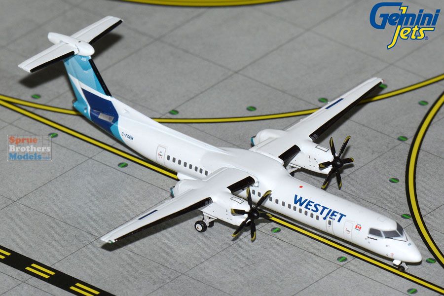 GEMGJ2272 1:400 Gemini Jets WestJet Dash 8 Q400 Reg #C-FOEN (pre