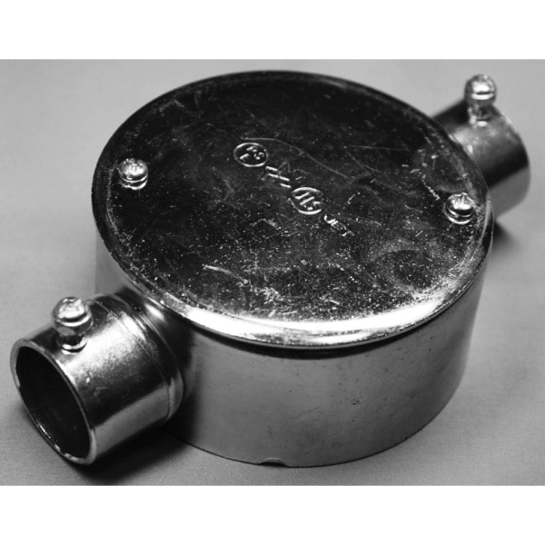 NM25SS 25 ネジナシ丸形BOX ストレート2方出(鋼板製): 電設用資材 - 蛙屋