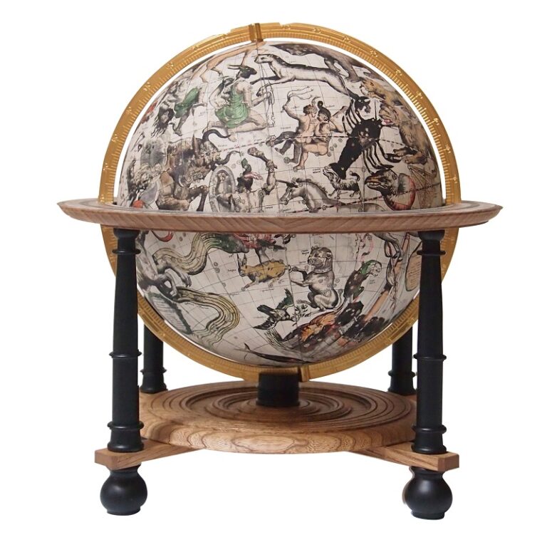 アンティーク 天球儀 真鍮製星座地球儀球 アンティーク仕上げ 木製