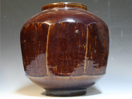 古美術青華堂｜H230 李朝・飴釉面取壺（韓国李朝時代）