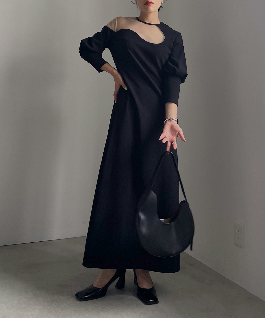 未使用 AMERI vintage ロングワンピース ライトブルー ドレス 2025年