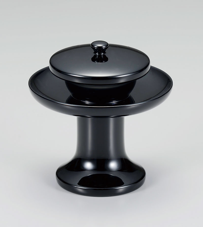 お皿茶托-黒 高茶台［組］ | 越前漆器粂治郎