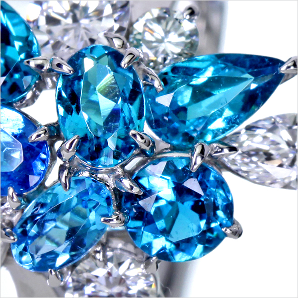 見事なブルーの煌めき!!☆ブラジルバターリャパライバトルマリンPt900