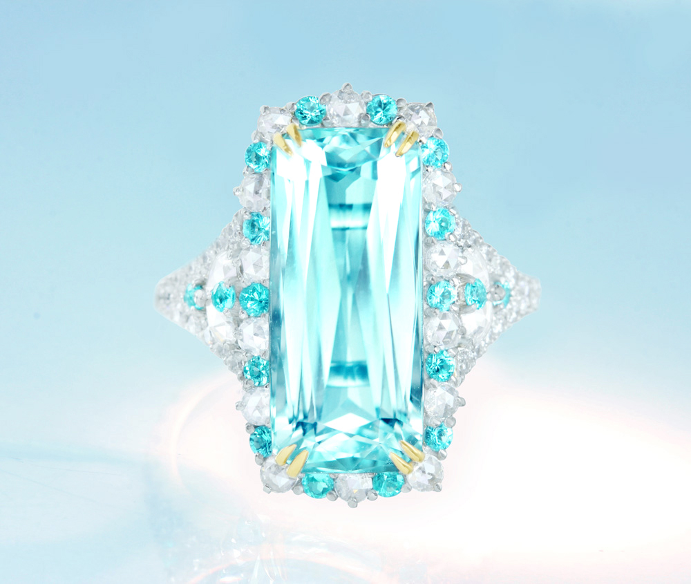 明るいブルーのエイトリータ☆ブラジルバターリャパライバトルマリン