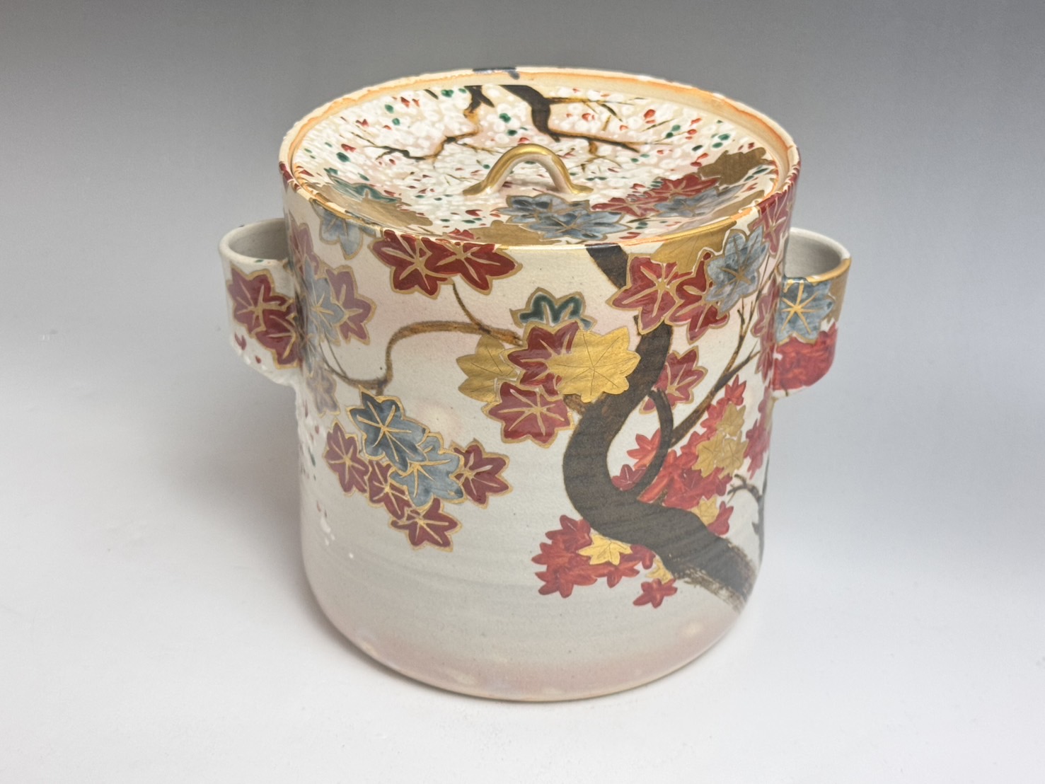 白井半七 雲綿絵 耳付き 水指 | 新栄堂