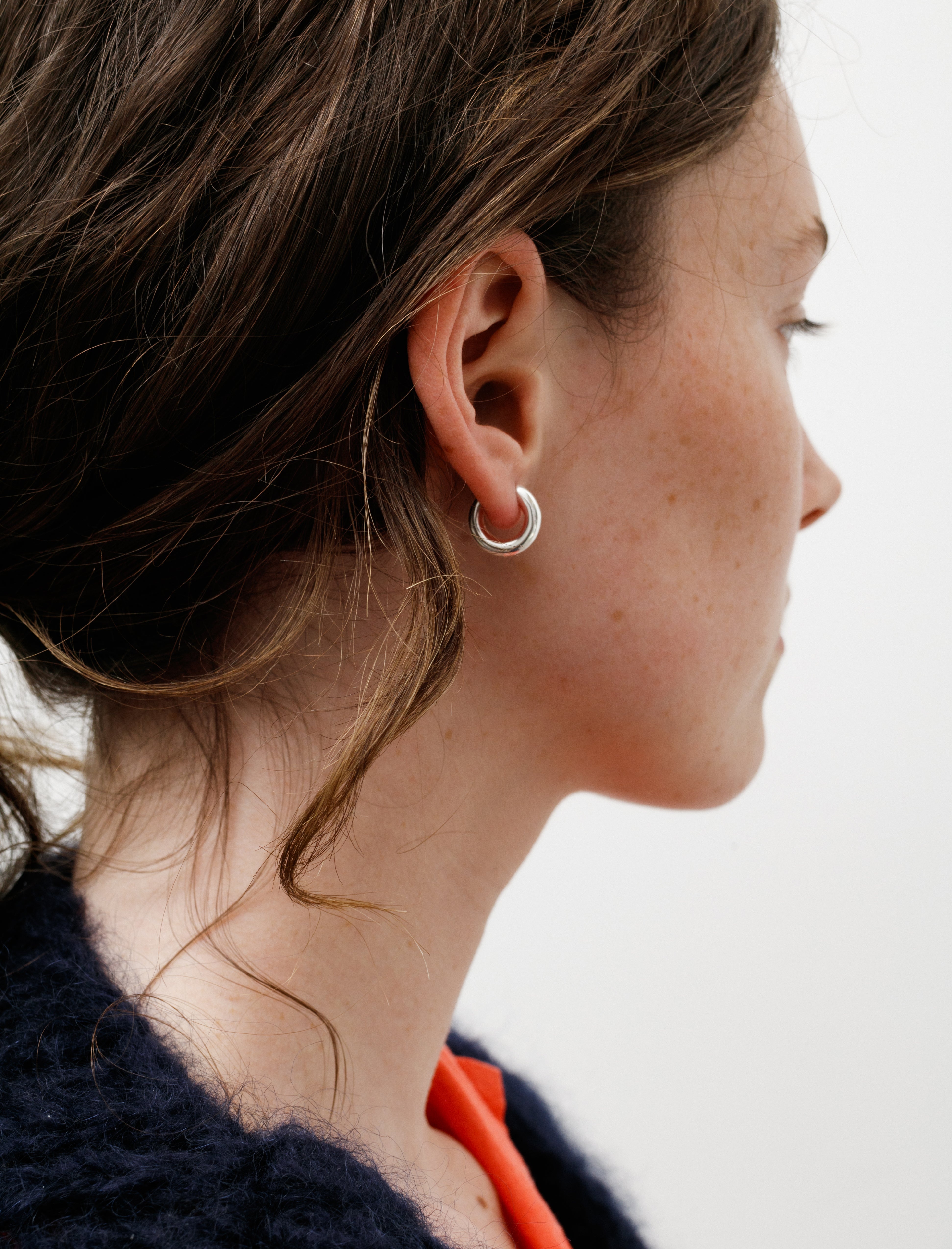 All Blues™︎ Pearl earrings mediumシルバーピアス