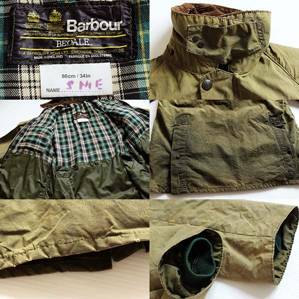 80s 英国製 Barbourバブアー BEDALE オイルドジャケット 34
