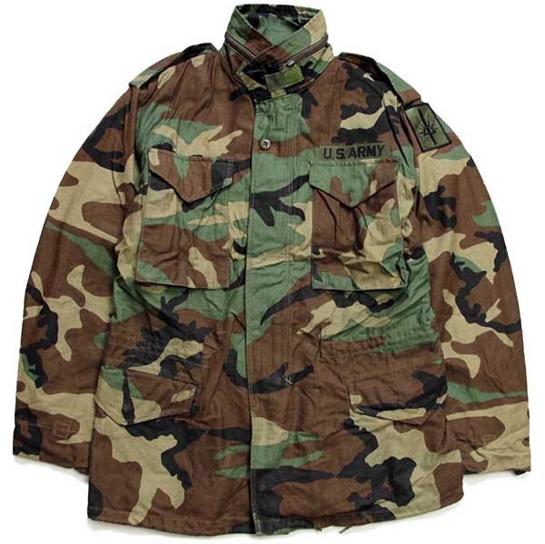 90s 米軍 U.S.ARMY パッチ付き ウッドランドカモ M-65 フィールド