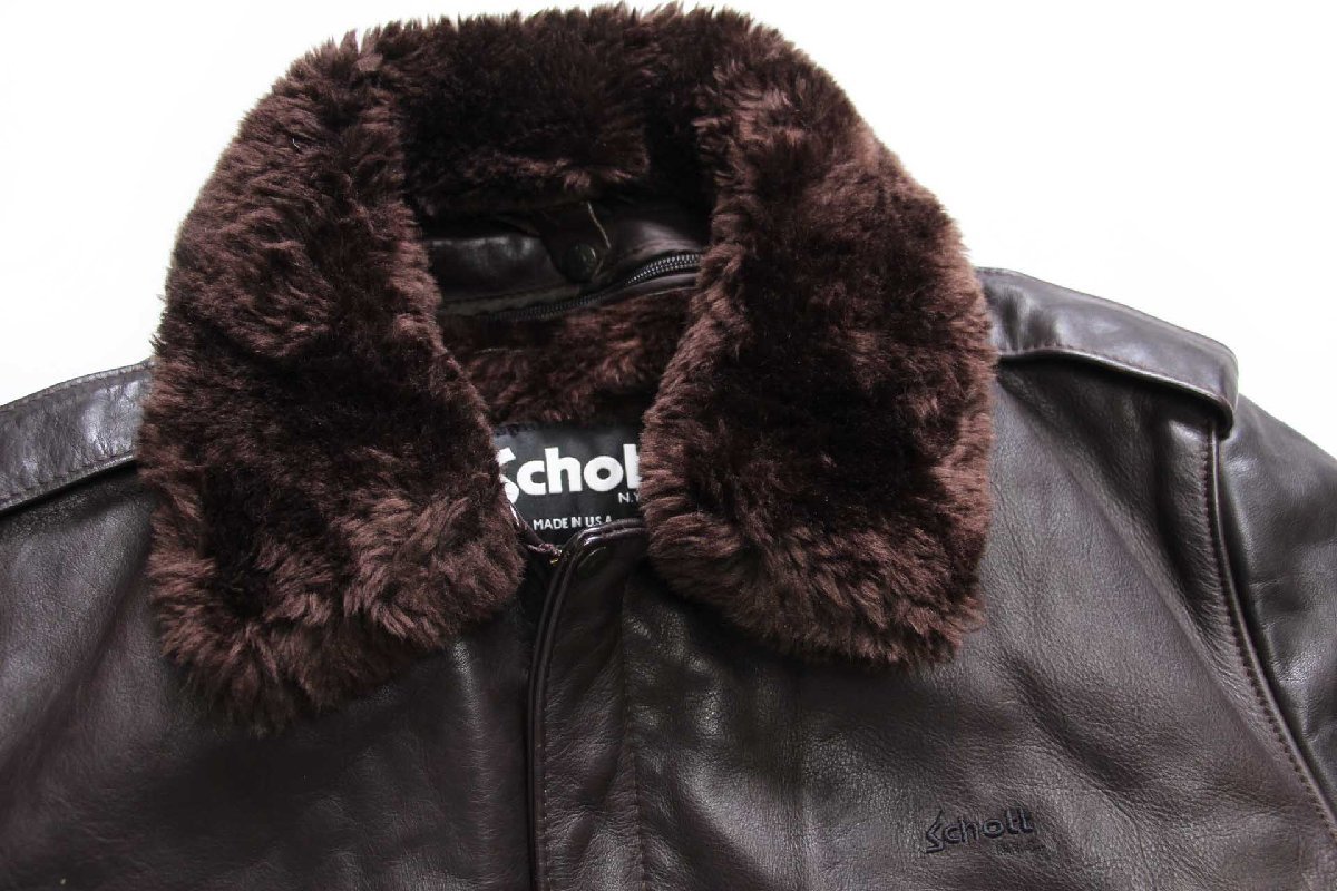 schott ショット レザー ボア ボンバージャケット schott（ショット