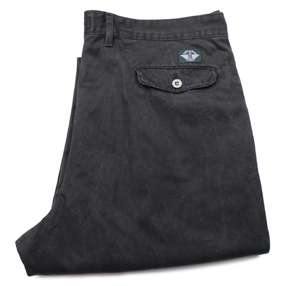 DOCKERSドッカーズ ツータック コットンツイル チノパン 薄黒 w40