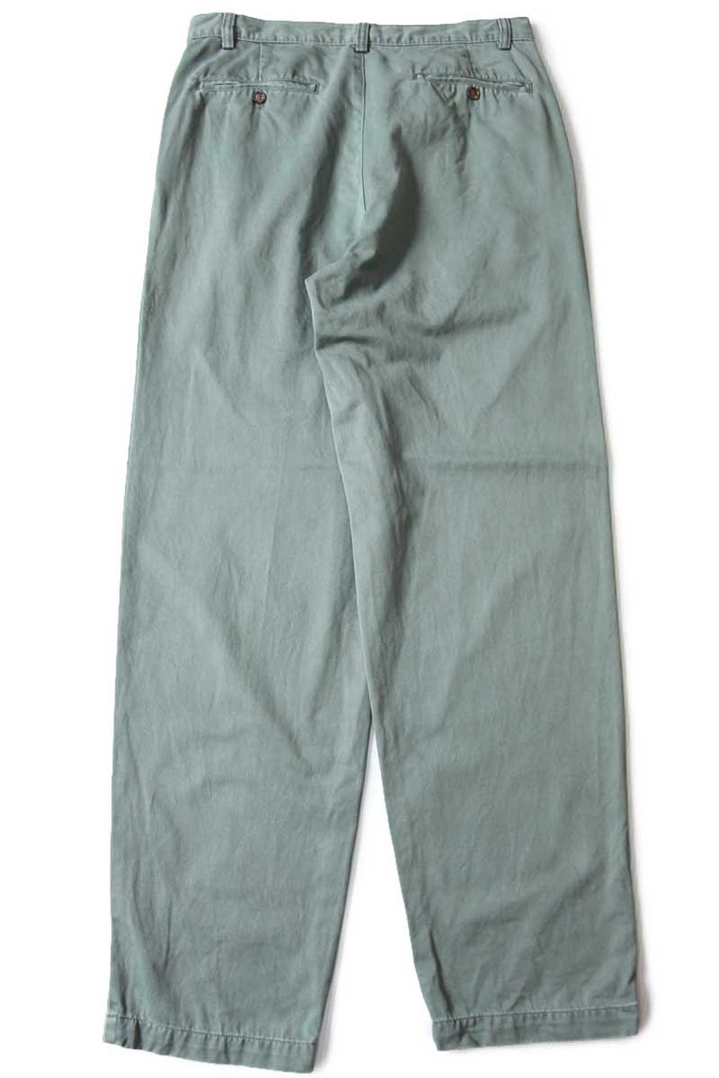 90s GAPギャップ ツータック コットン チノパン 薄緑 W34 L32
