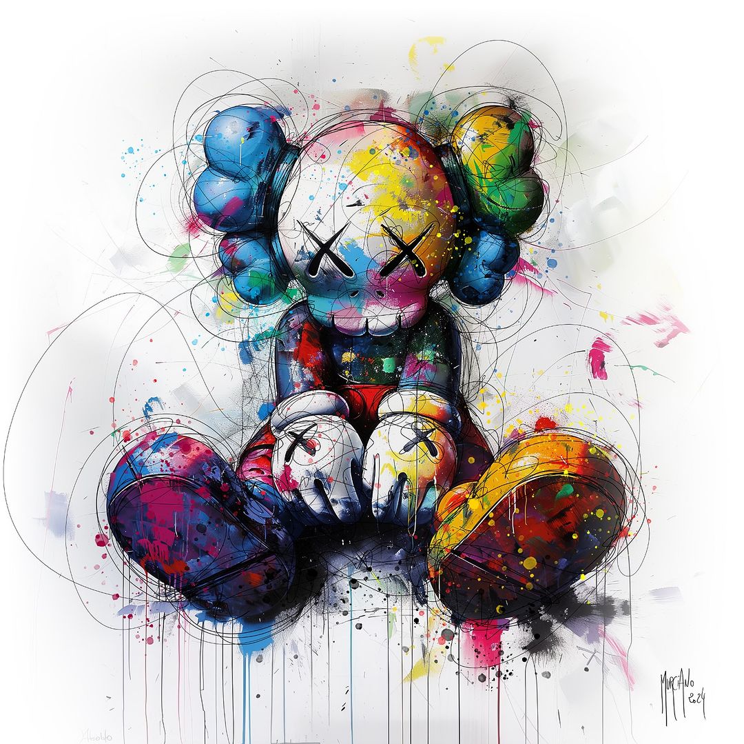 最終 値下げ/全米価格/暴騰/近代ポップアート/ KAWS カウズ /油彩/原画