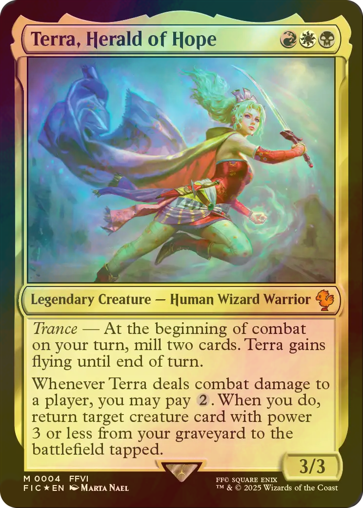 MTG FF 魔導の力を持つ少女、ティナ 拡張アート foil 英語版 神話