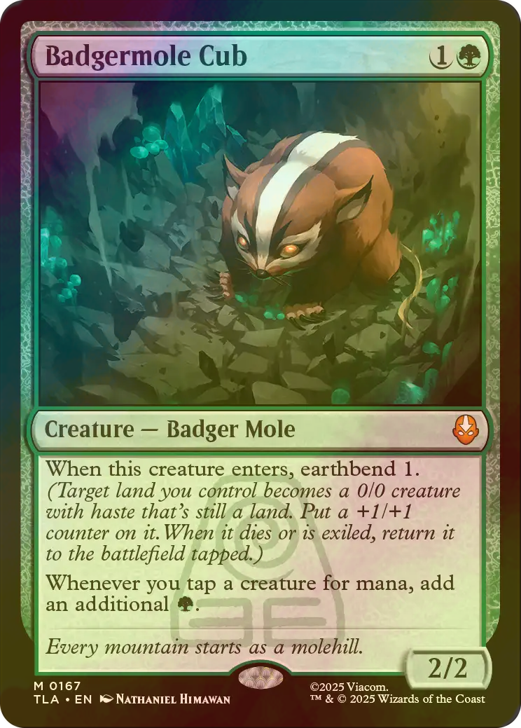 MTG アナグマモグラの仔/Badgermole Cub 通常 英語1枚】 FOIL)アナグマ