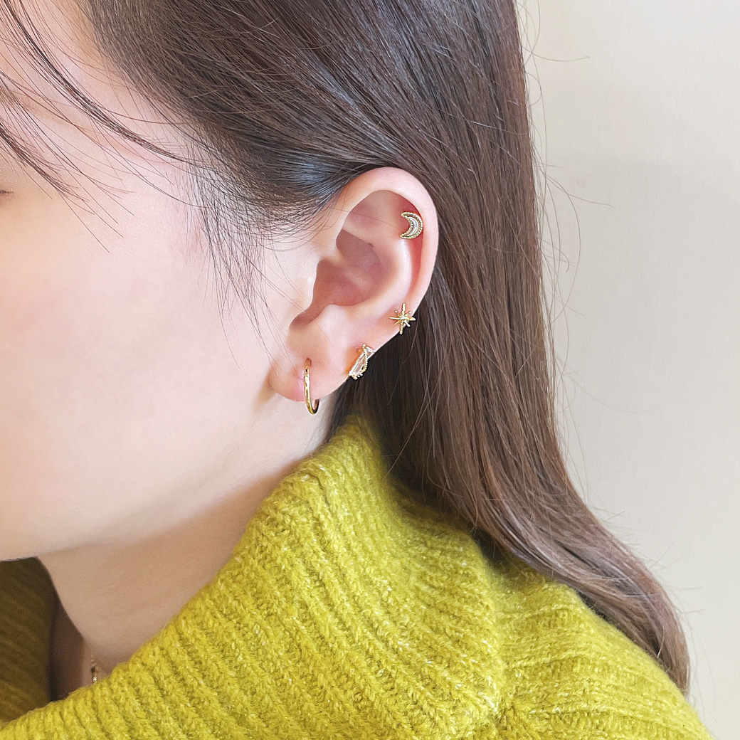 天使13.2mmオーロラフェニックスピアス金額④ クリアオーロラジュエル