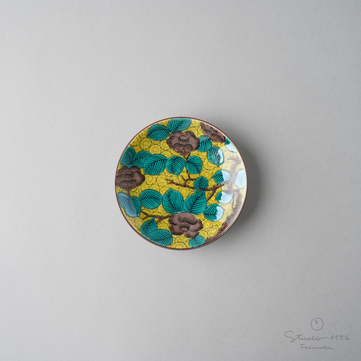 古九谷」笹丸文小皿 完品